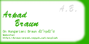 arpad braun business card